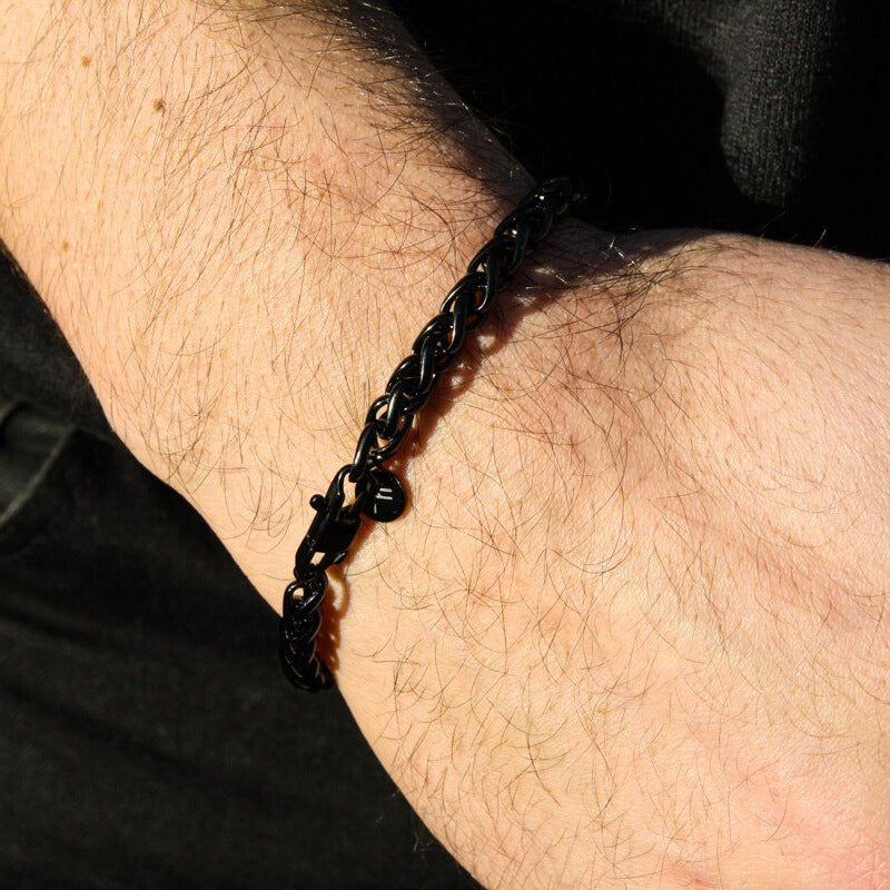 Wheat Bracelet (Black) 6mm