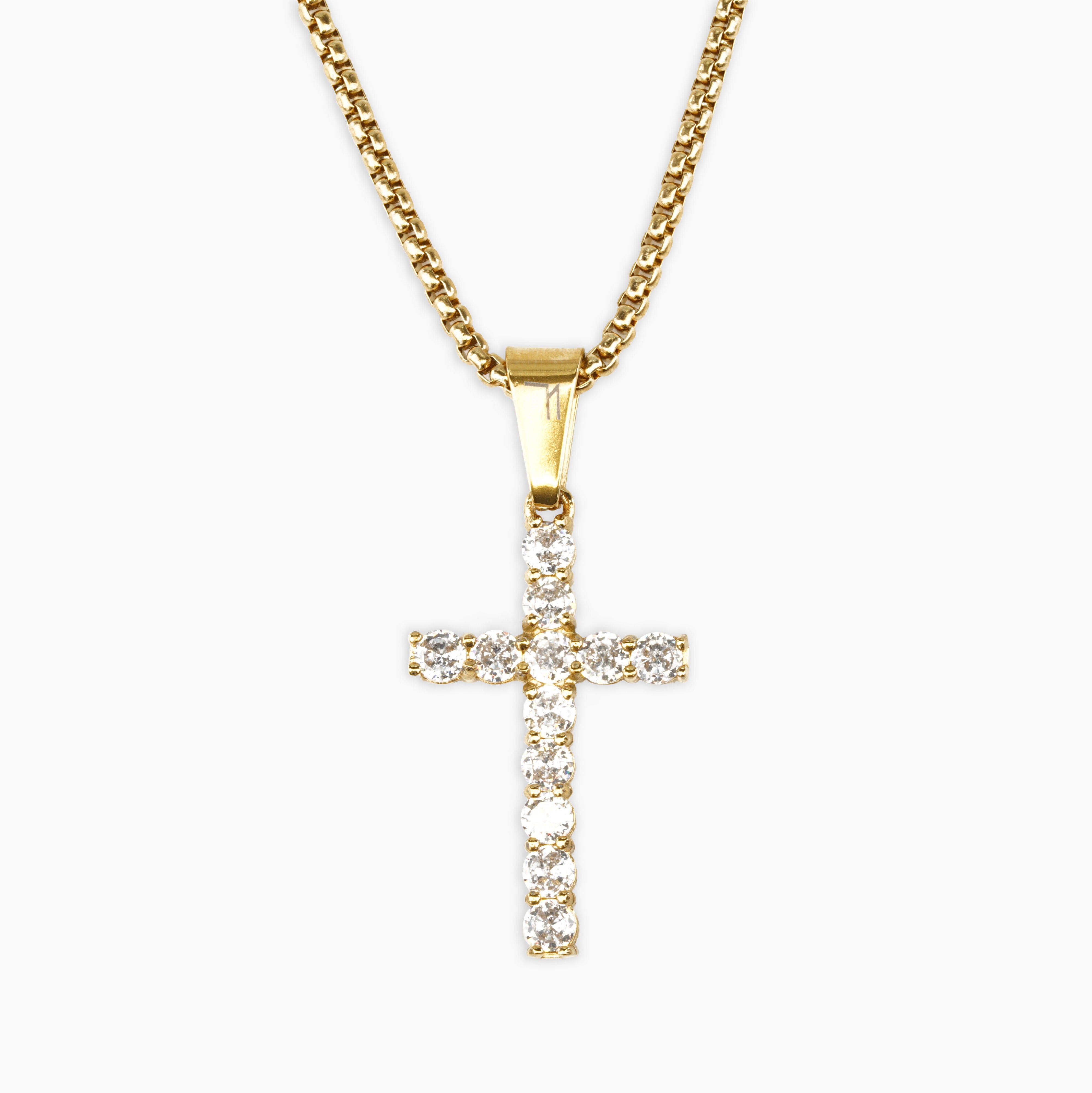 Cubic Cross Pendant (Gold)