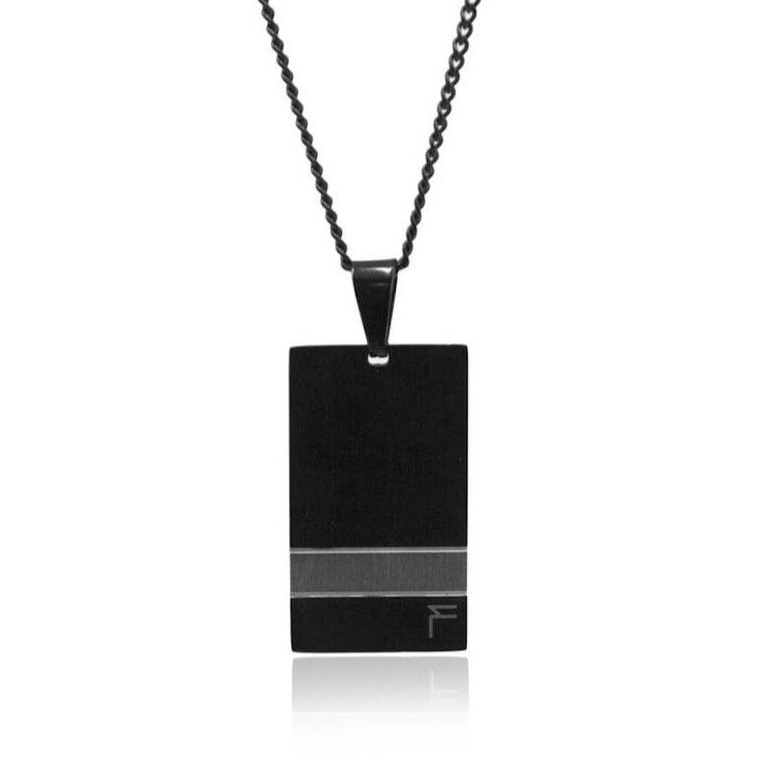 Tag Pendant (Black / Silver)