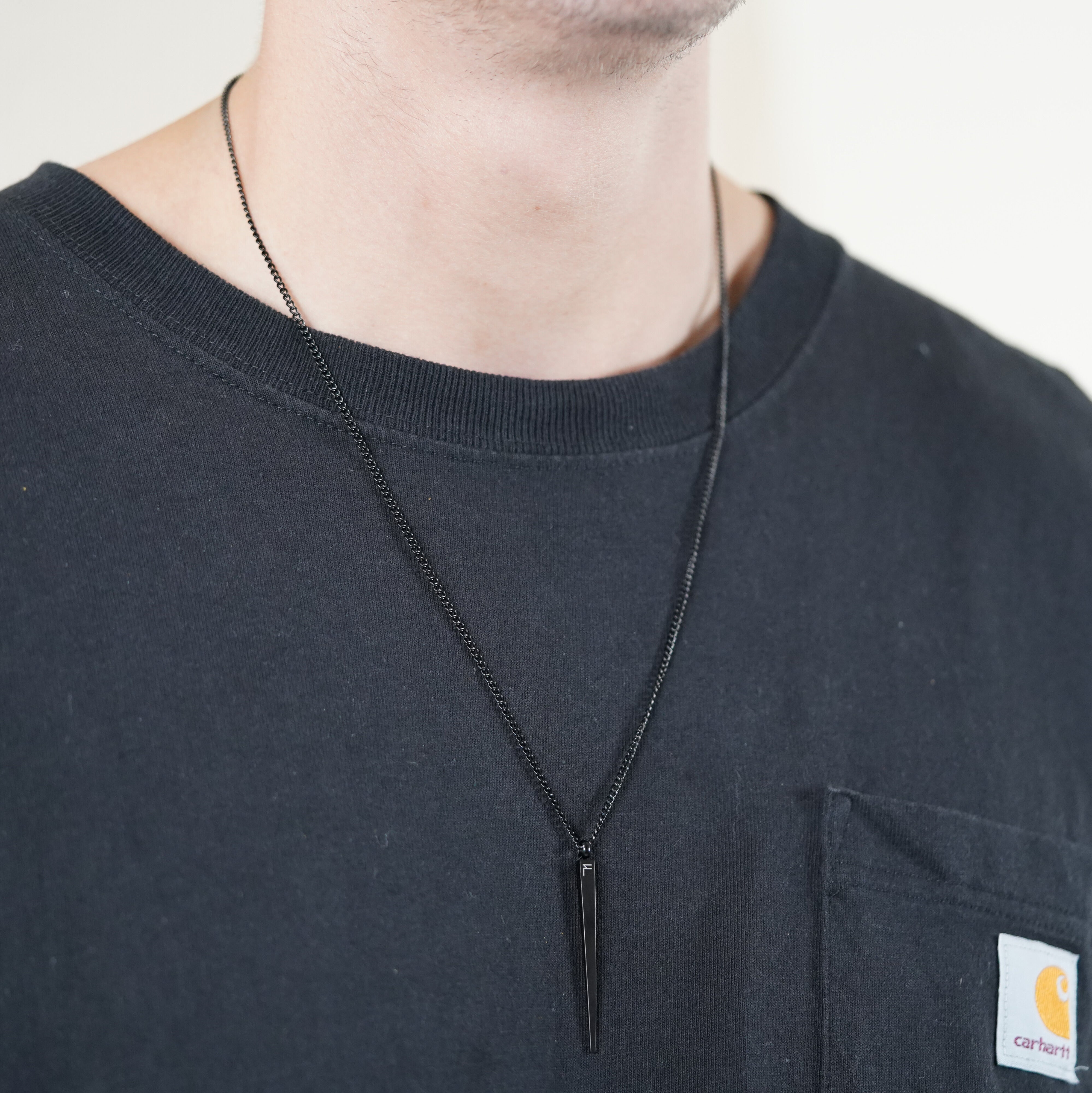 Square Spike Pendant (Black)