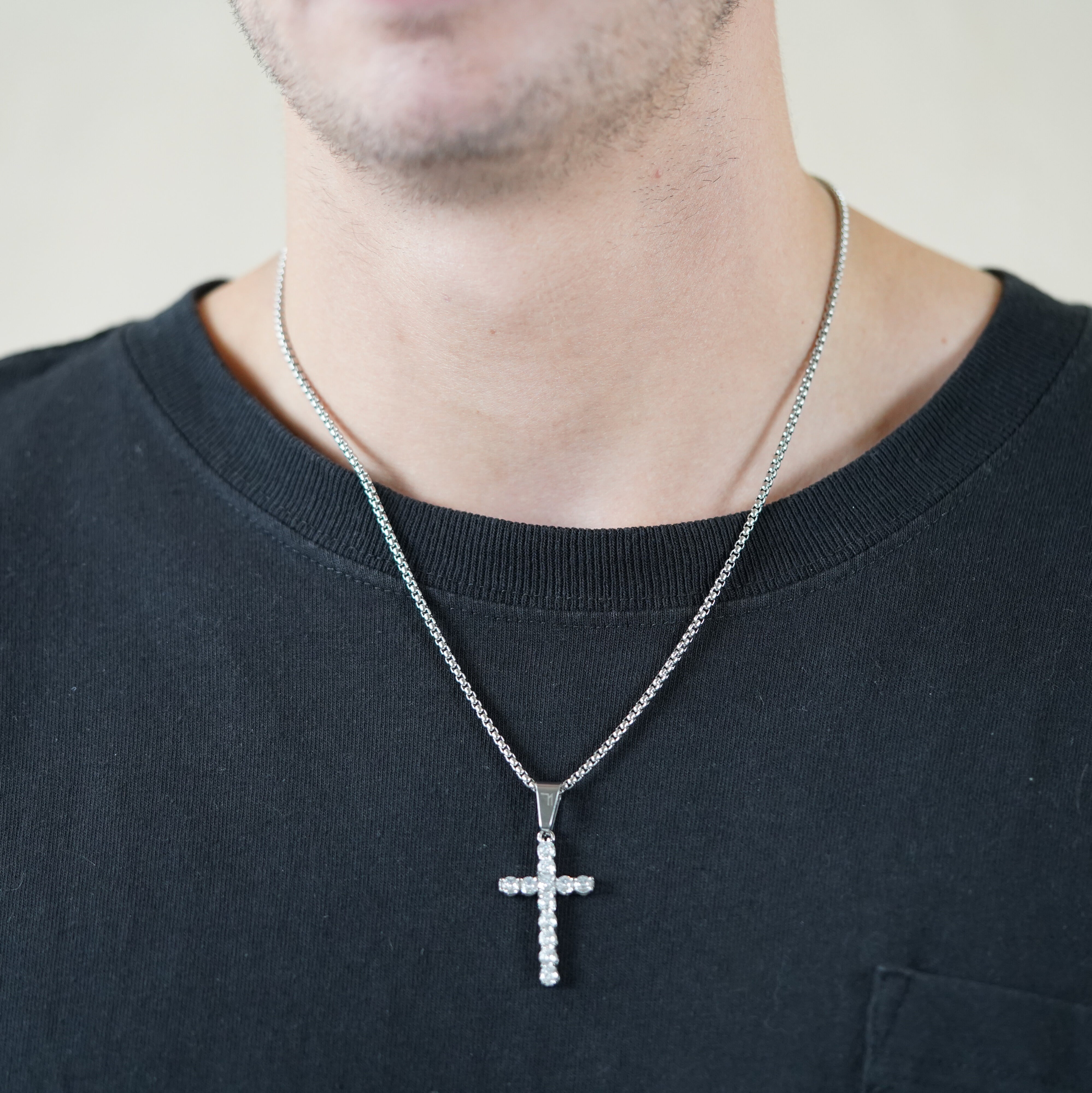 Cubic Cross Pendant (Silver)