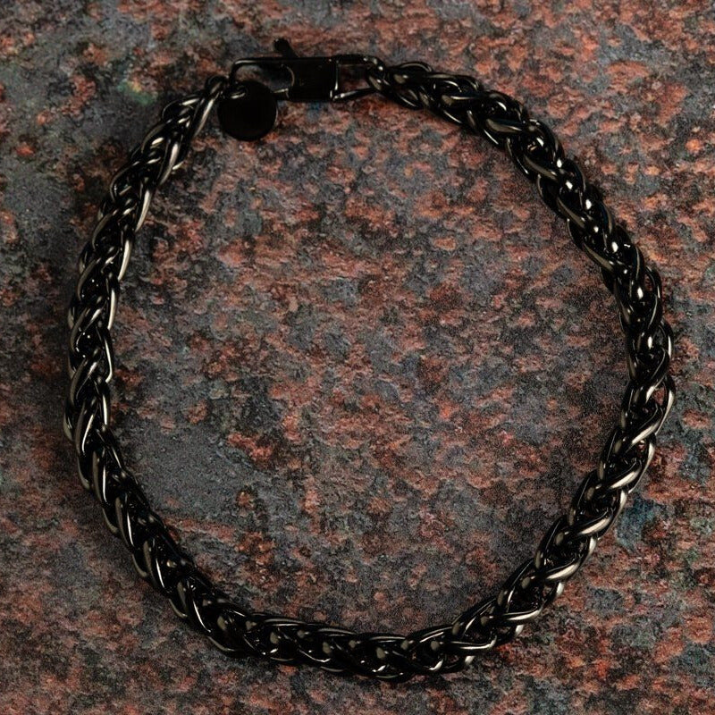 Wheat Bracelet (Black) 6mm