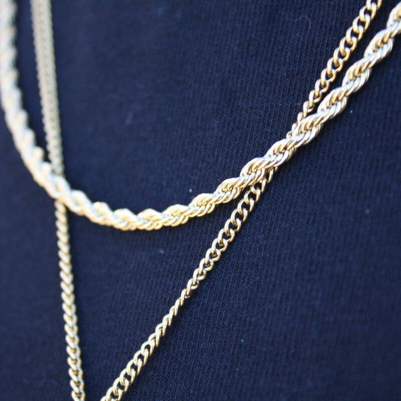 3mm outlet Rope Chain - Gold